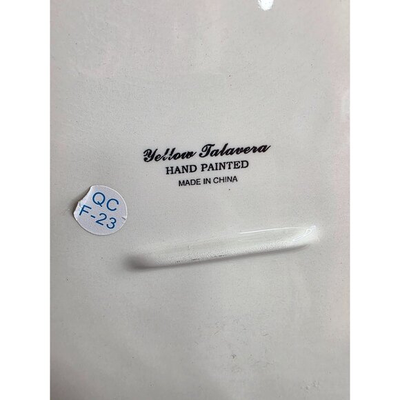 Maxcera Hand-Painted Yellow Talavera Floral Ceramic Plate 11.5″ Square - Picture 2 of 6